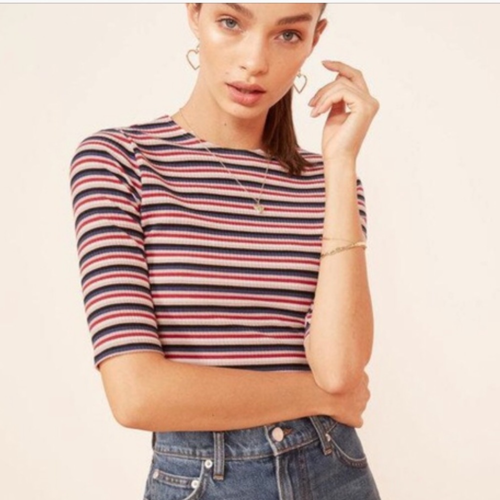 Cameron Crop Top Hollywood Stripe